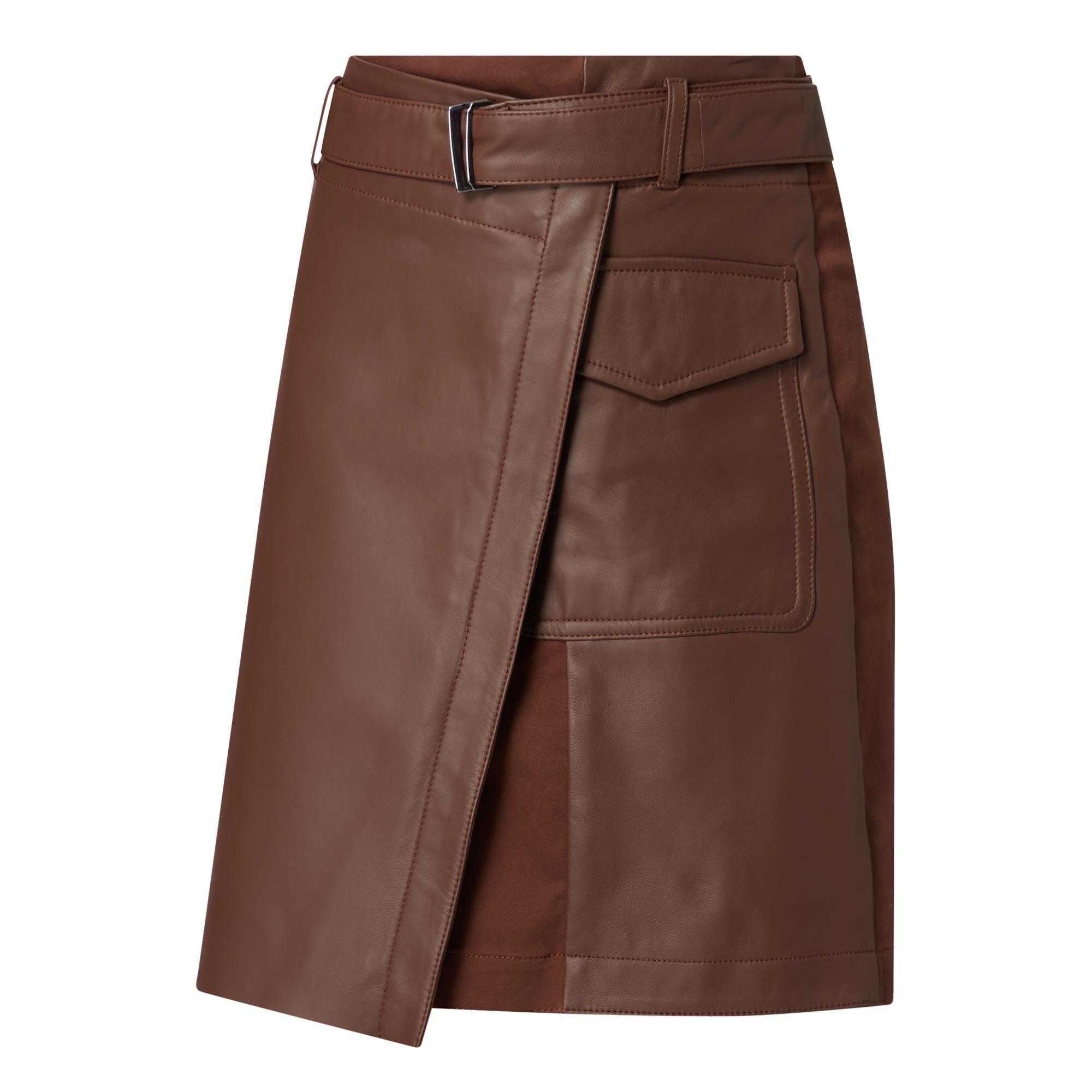 Venezia Leather Wrap Skirt